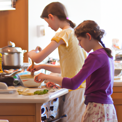 בנות מכינות אוכל יהודי מסורתי במטבח מודרני