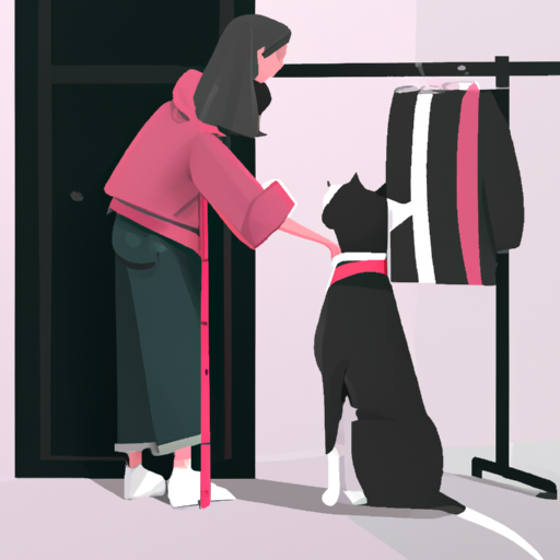 בעלת כלבה מודדת את גודל הכלב שלה לתלבושת בהתאמה אישית